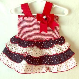 Bonnie Baby red white and blue dress baby girl 12m
